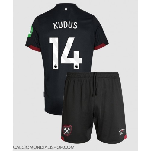 Maglie da calcio West Ham United Mohammed Kudus #14 Seconda Maglia Bambino 2024-25 Manica Corta (+ Pantaloni corti)